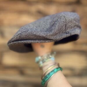 BRIXTON | Brown Black Tweed Newsboy Cap